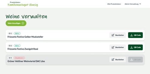 Weinverwaltung